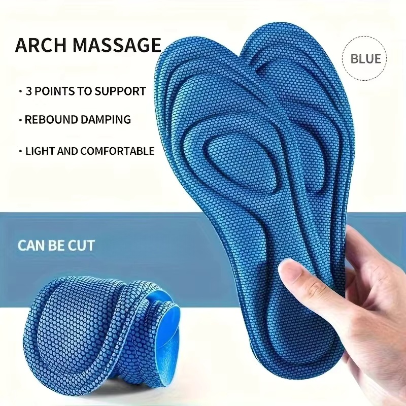 Insole Memory Foam - 4 PCS Palmilhas de Massagem Esportiva